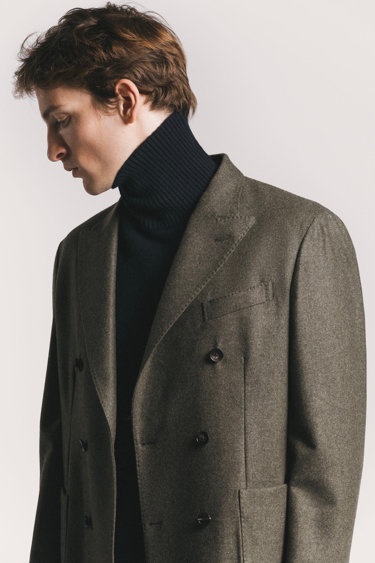 GIACCA LORD <BR/>FLANELLA DI LANA<BR/> JKDBFLGRF5 570 Raw 