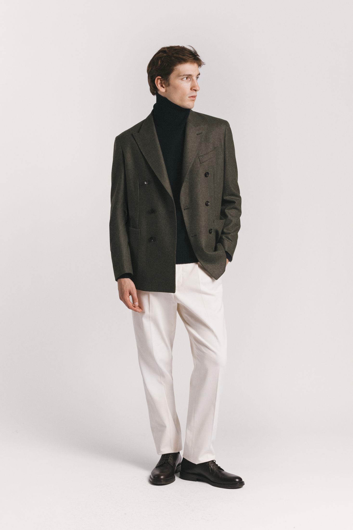 GIACCA LORD <BR/>FLANELLA DI LANA<BR/> JKDBFLGRF5 570 Raw 