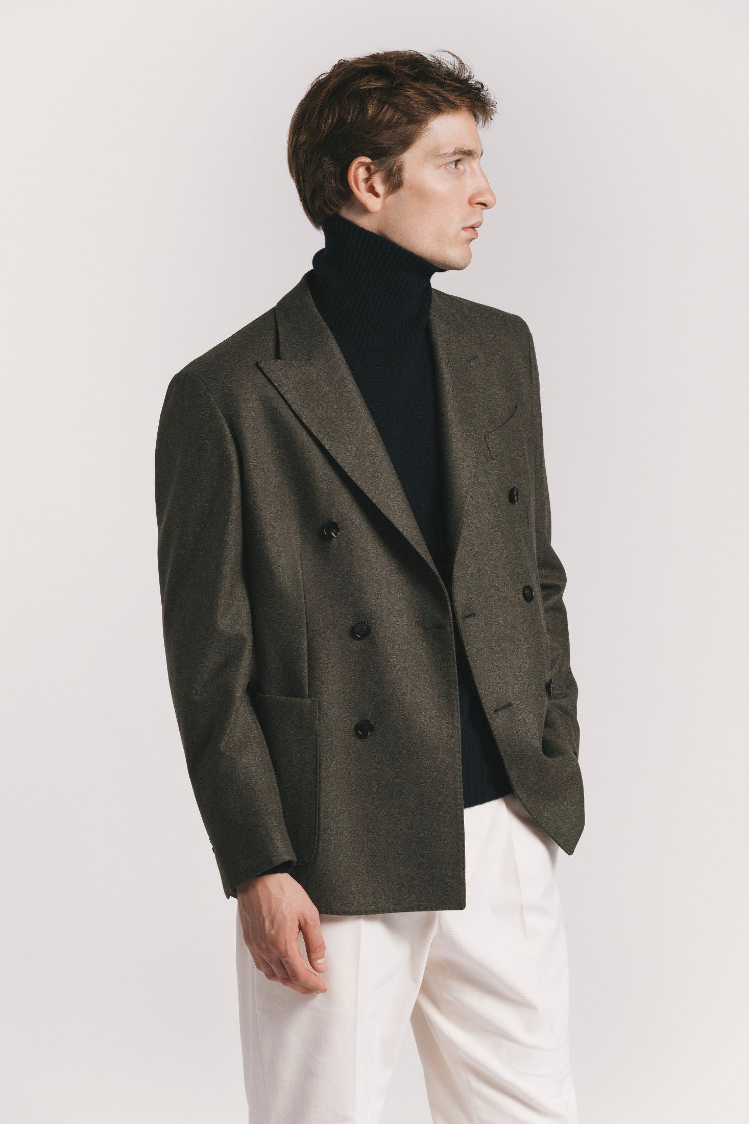 GIACCA LORD <BR/>FLANELLA DI LANA<BR/> JKDBFLGRF5 570 Raw 