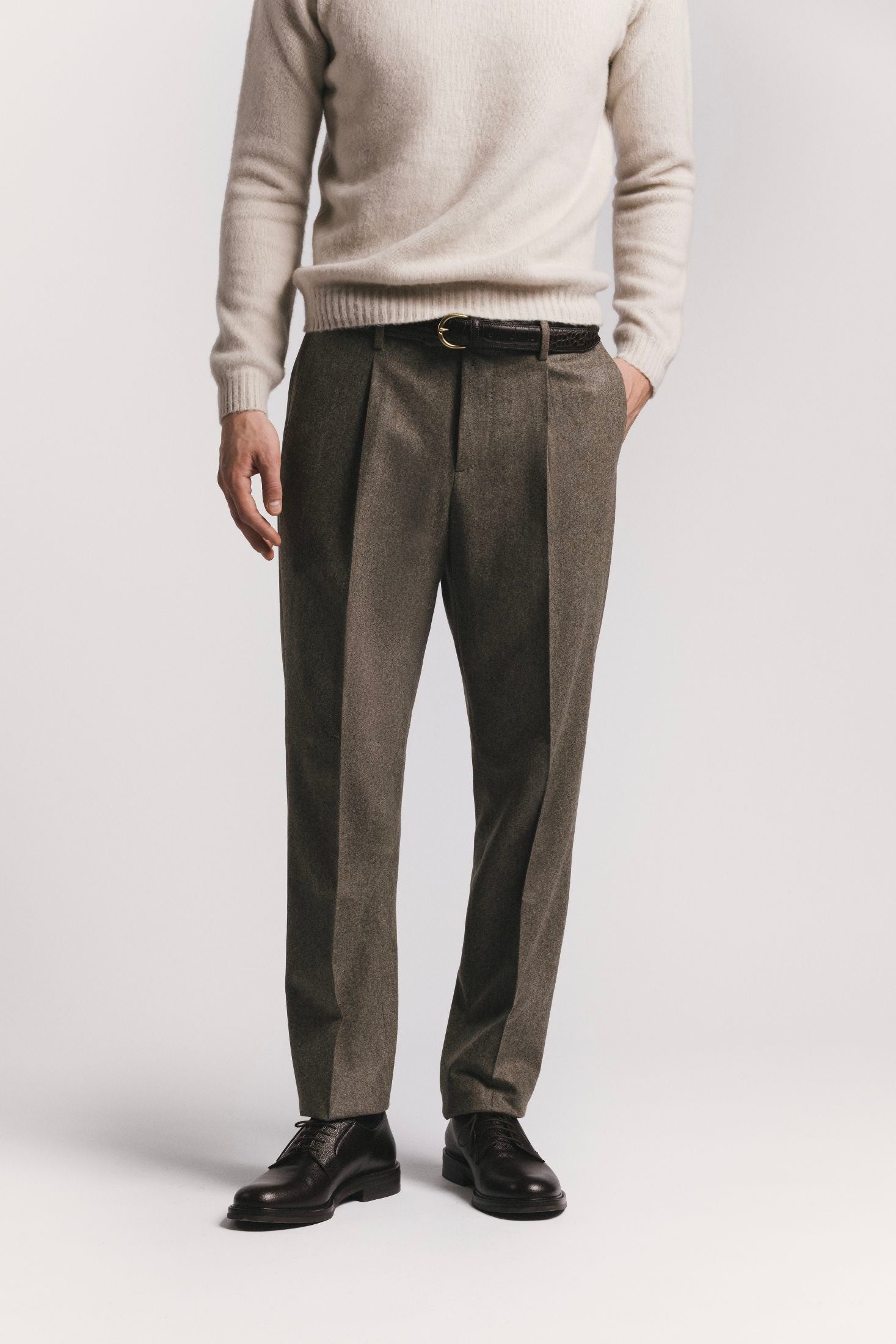 PANTALONE LAWRENCE FLANELLA DI LANA <BR/> TRPLFLBGF5 230 Raw 