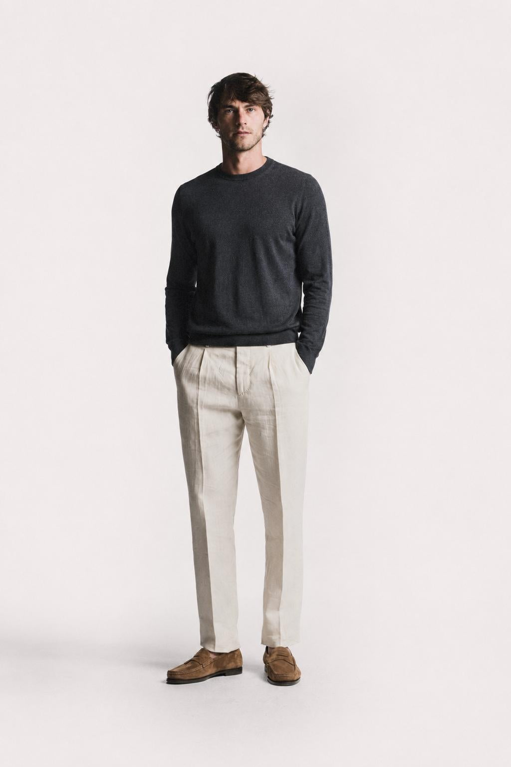 Girocollo Davis cotone e cashmere KNCRCWCHS6 305 Raw 